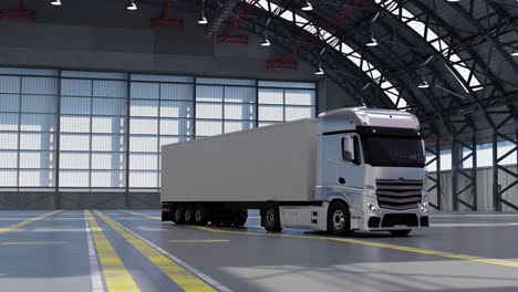3d contemporary trailer parked in spacious garage