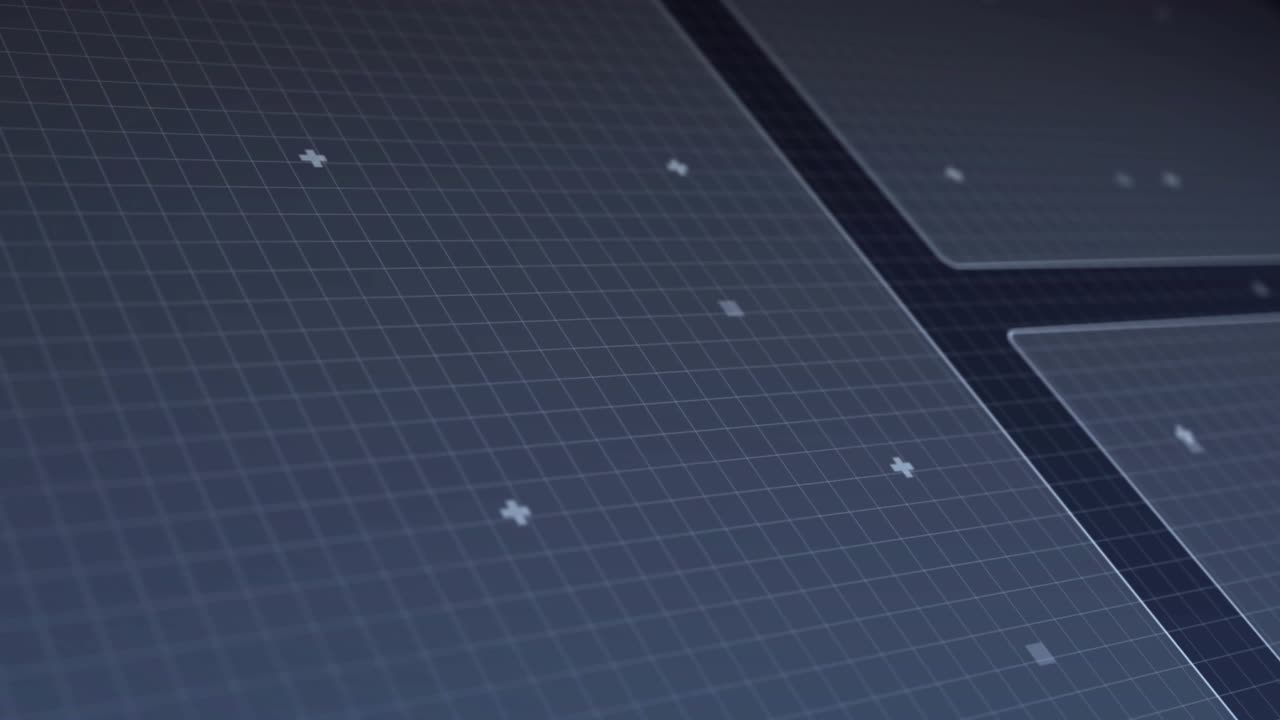 Circular HUD reacting to outer ring starting sweep, animating tiles and pointer, stabilizing UI