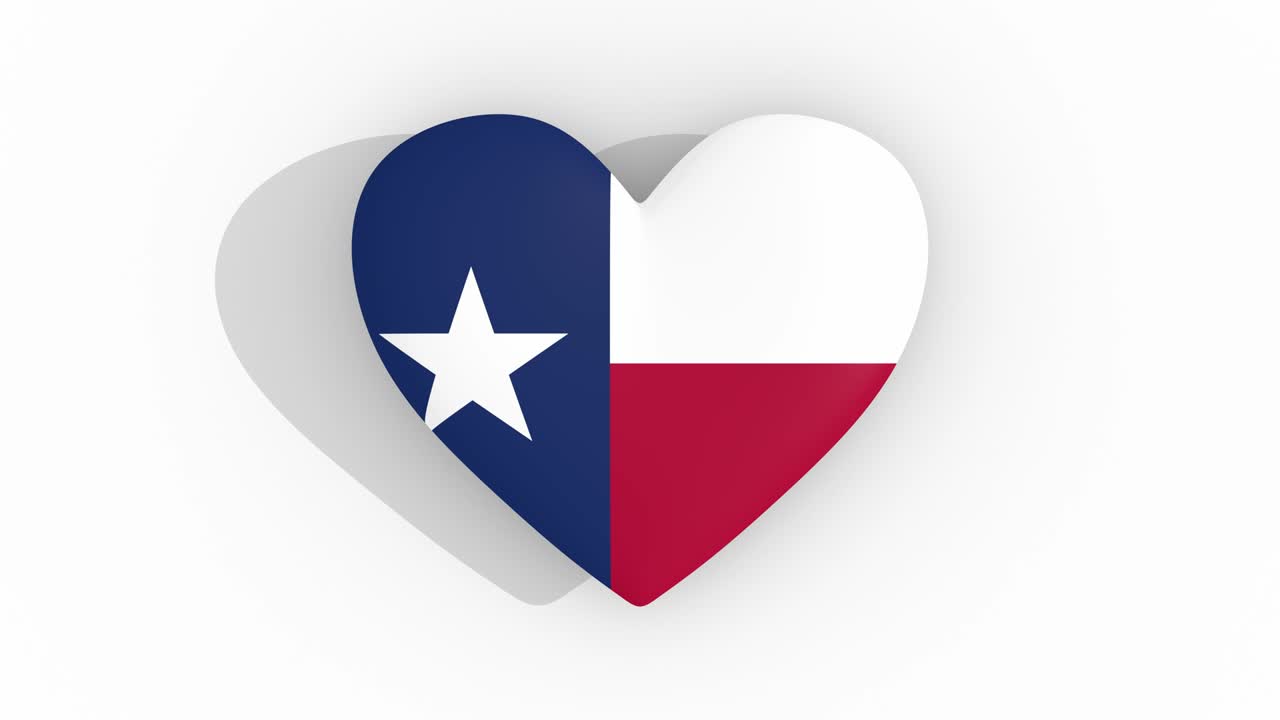 el corazón en los colores de la bandera de texas pulsa, bucle