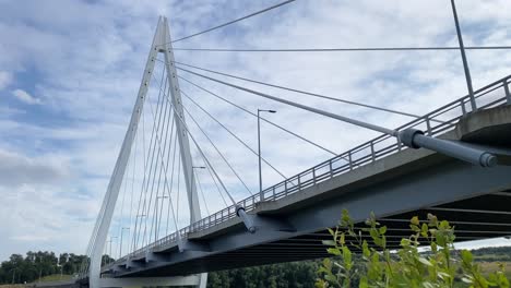 modern cable-stayed bridge over river