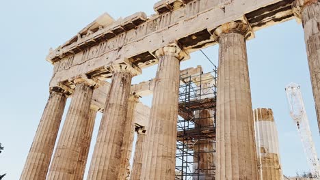 low-angle view of the parthenon temple at the acropolis, athens, greece