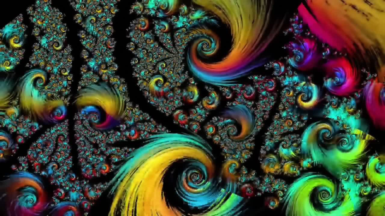 Abstract Fractal Art with Swirls and Spirals