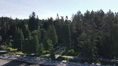 bonniebrook beach in gibsons, canada where temperate rainforests meets the north pacific ocean