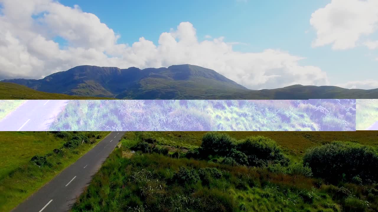 пустая дорога, проходящая через луга 4k