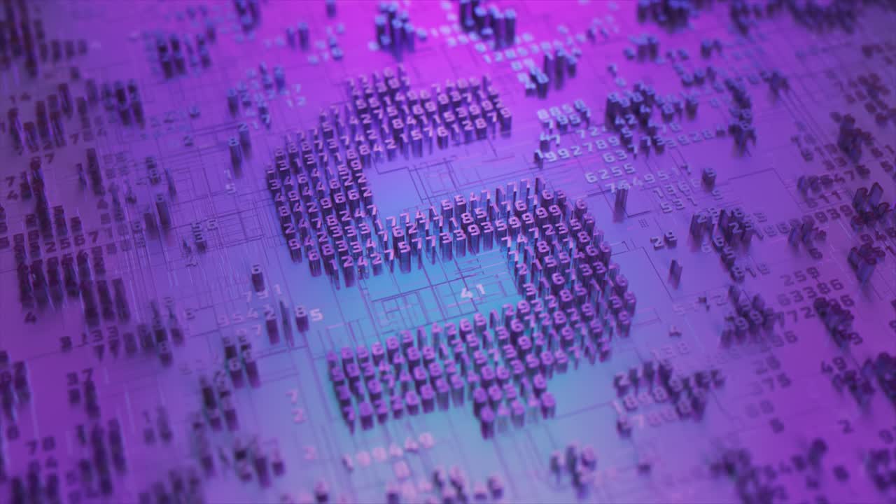 placa de circuitos abstractos con números