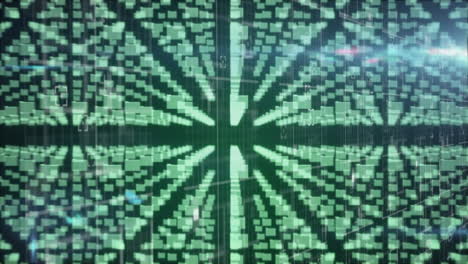 animation of network of digital files and online security padlock with data processing