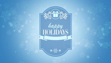 Happy-Holidays-with-snow-and-gift-boxes-on-blue-gradient