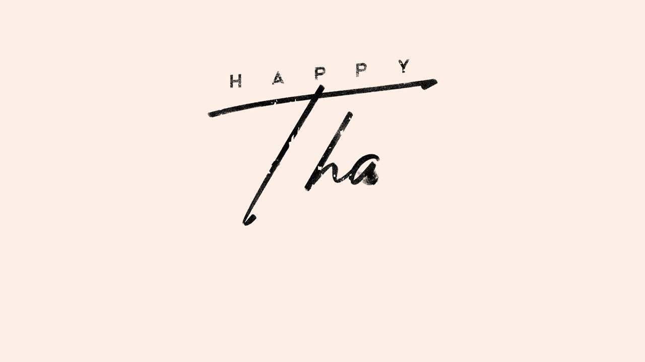 빈티지 happy thanksgiving greeting 손으로 쓴 스타일 애니메이션 4k 영상