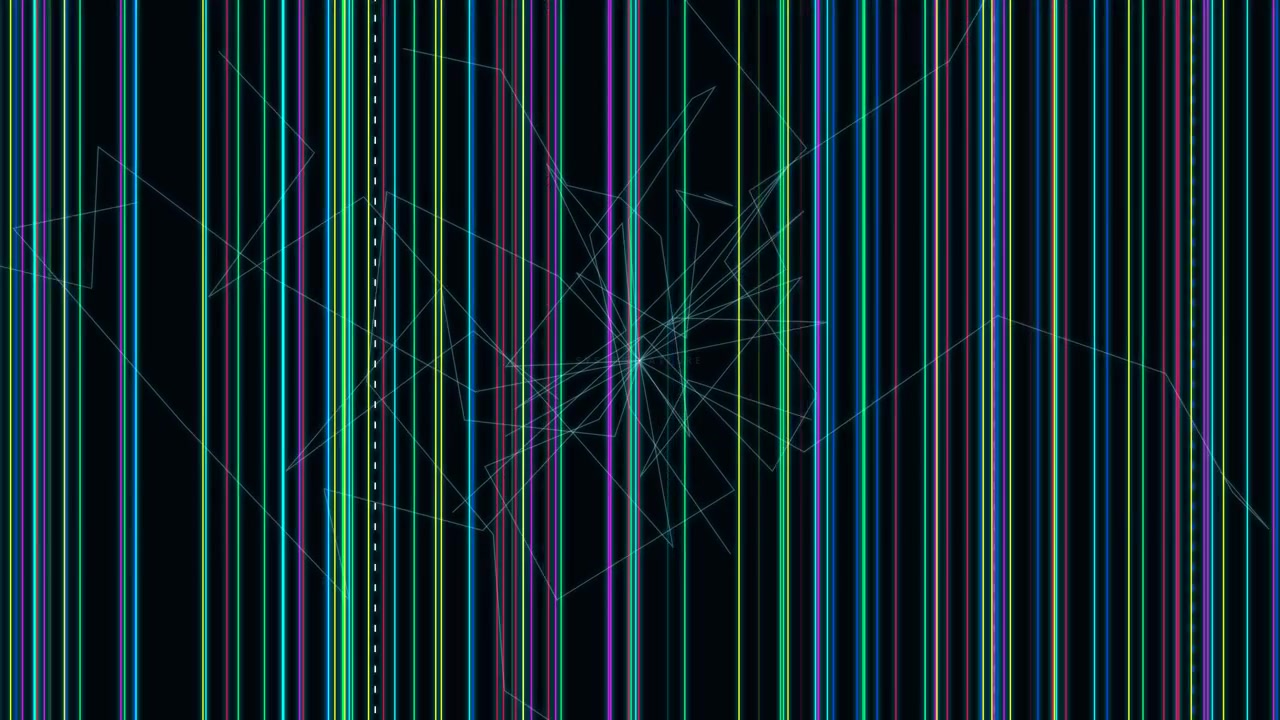 Abstract Background with Vertical Colorful Lines and Geometric Web