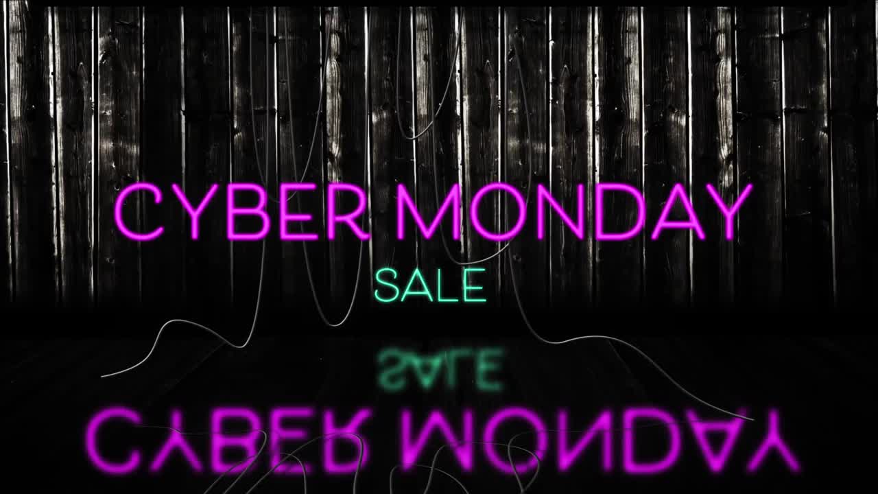 핑크 네온 사이버 월요일 판매 텍스트