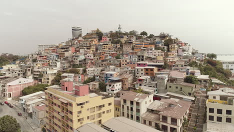 aerial view santa ana hill in guayaquil city ecuador