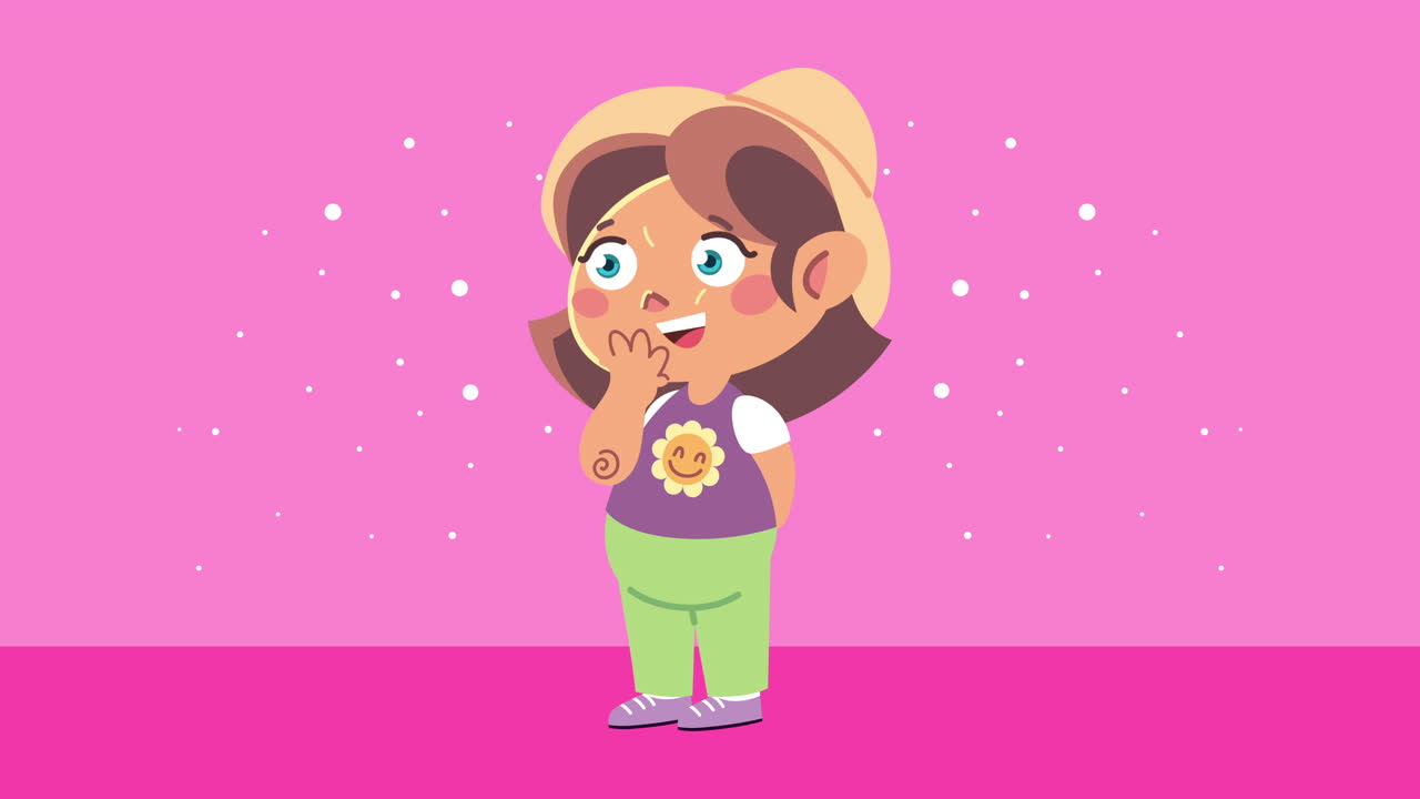 ilustración de dibujos animados de chicas emocionadas