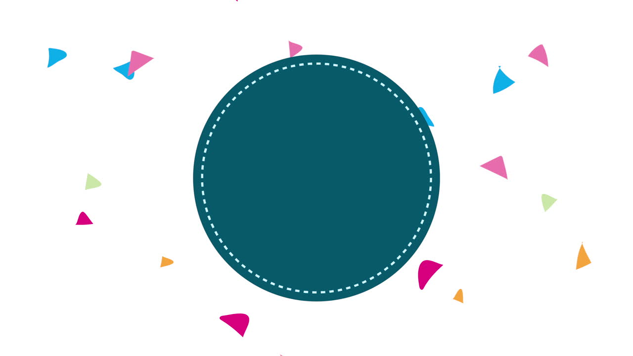 marco de círculo azulado con confeti