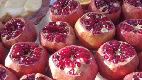 close up of pomegranates