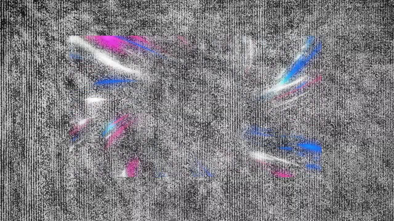 회색 배경에 있는 다채로운 빛의 흔적의 애니메이션