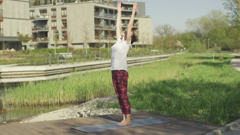 Fit-young-woman-training-yoga-pose-on-mat