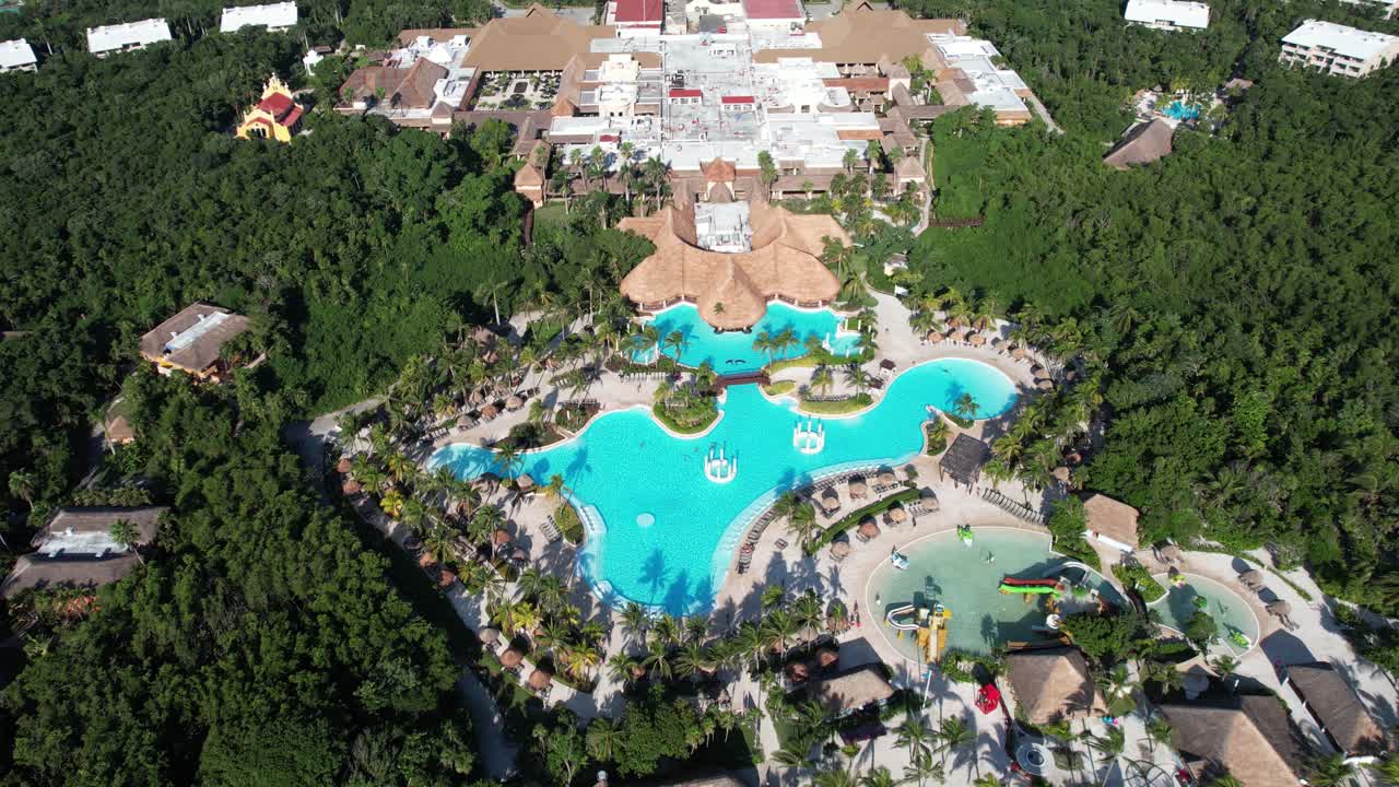 Aerial View Of Grand Palladium Colonial Resort And Spa, Luxury Hotel On Playa  Del Carmen, Mexico Free Stock Video Footage Download Clips