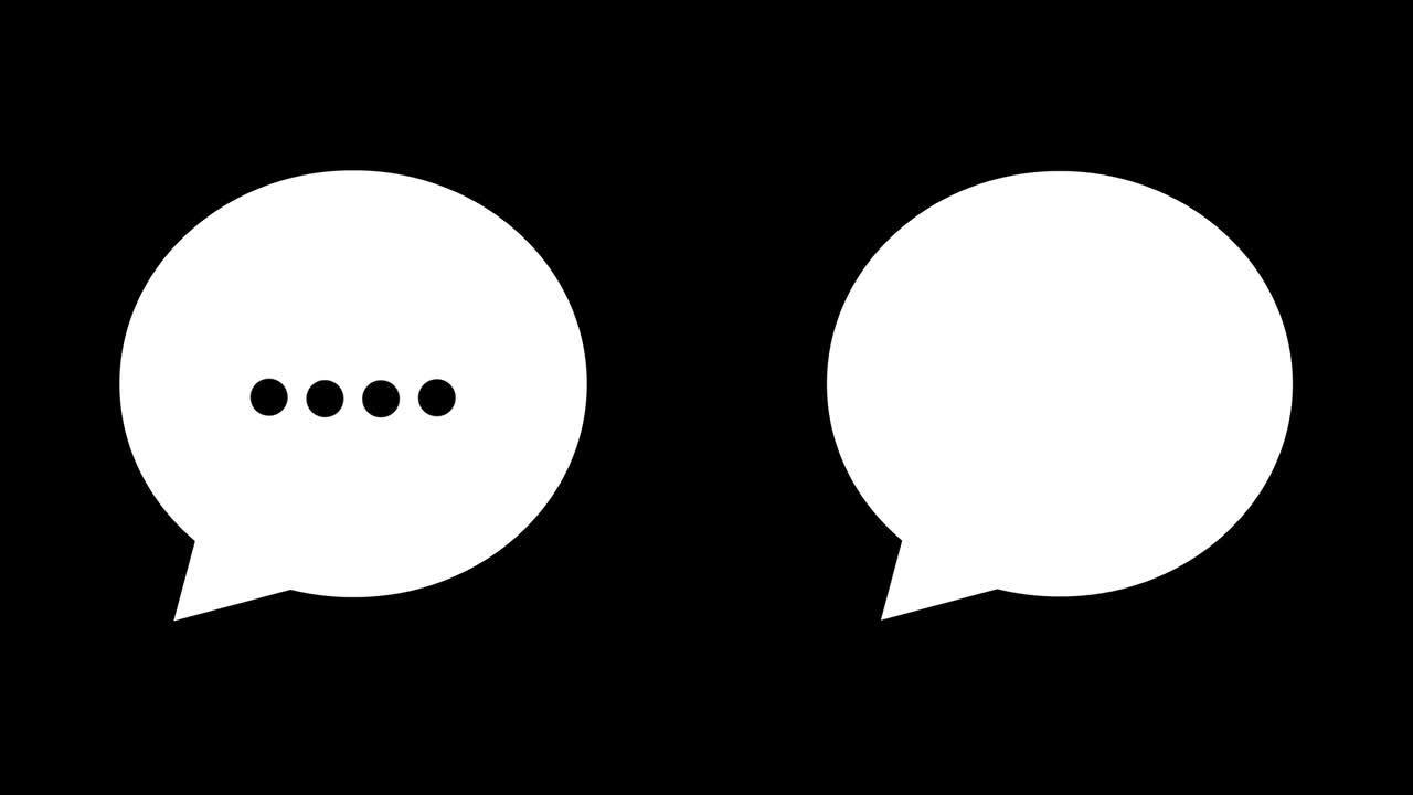 Speech bubbles, message clouds with circle loading bar animation, Alpha Channel (transparent background + Loop 4k)