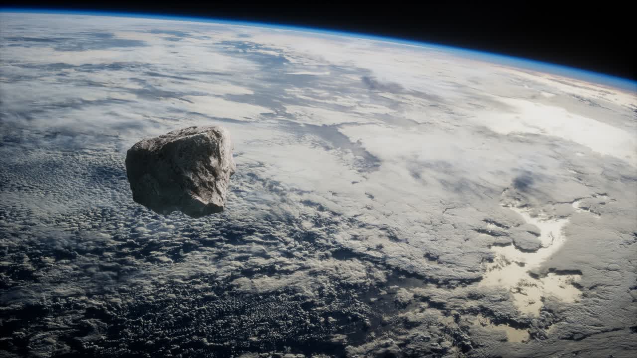 un asteroide peligroso se acerca al planeta tierra. imagen de la tierra proporcionada por la nasa