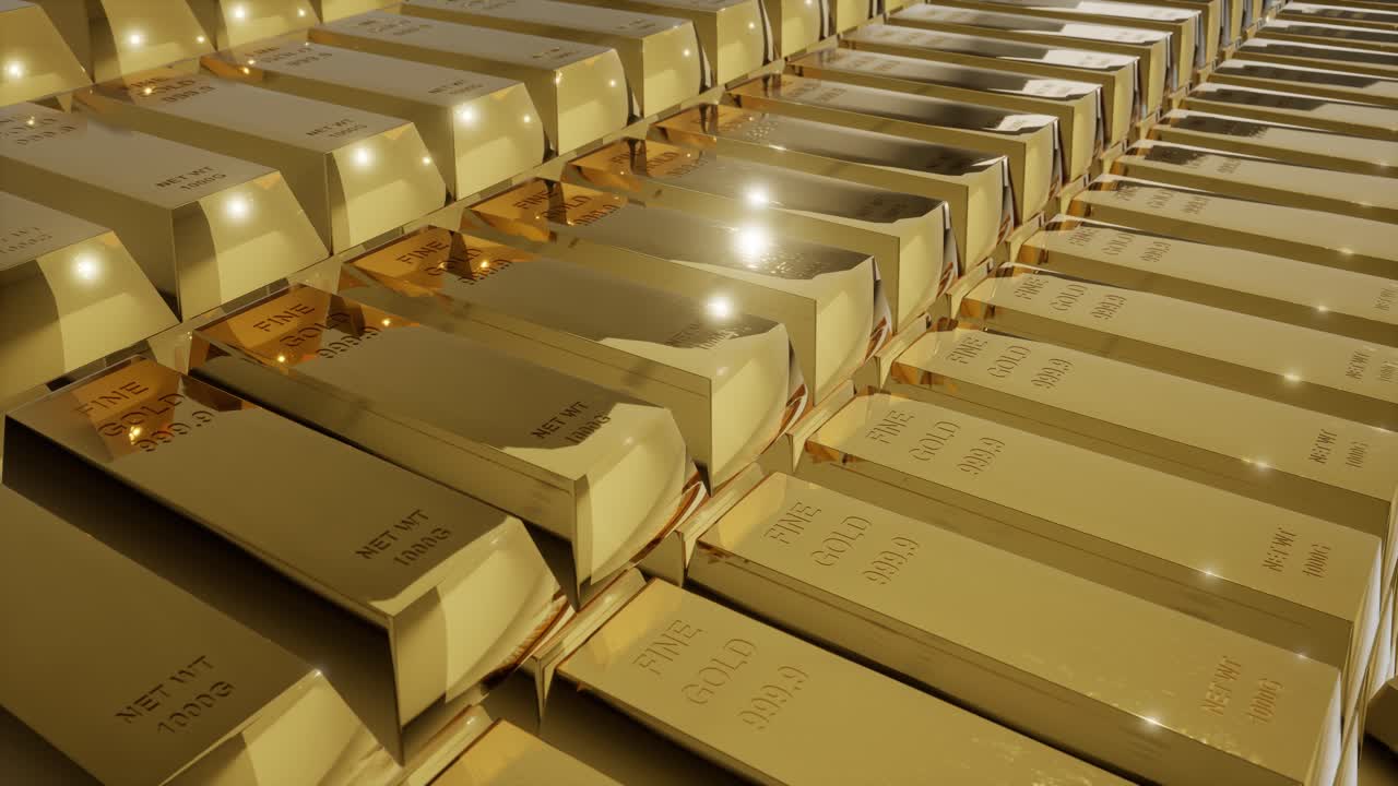 Stack Of Gold Bars And Investment Finance Business, Financial Concepts, 3D Rendering