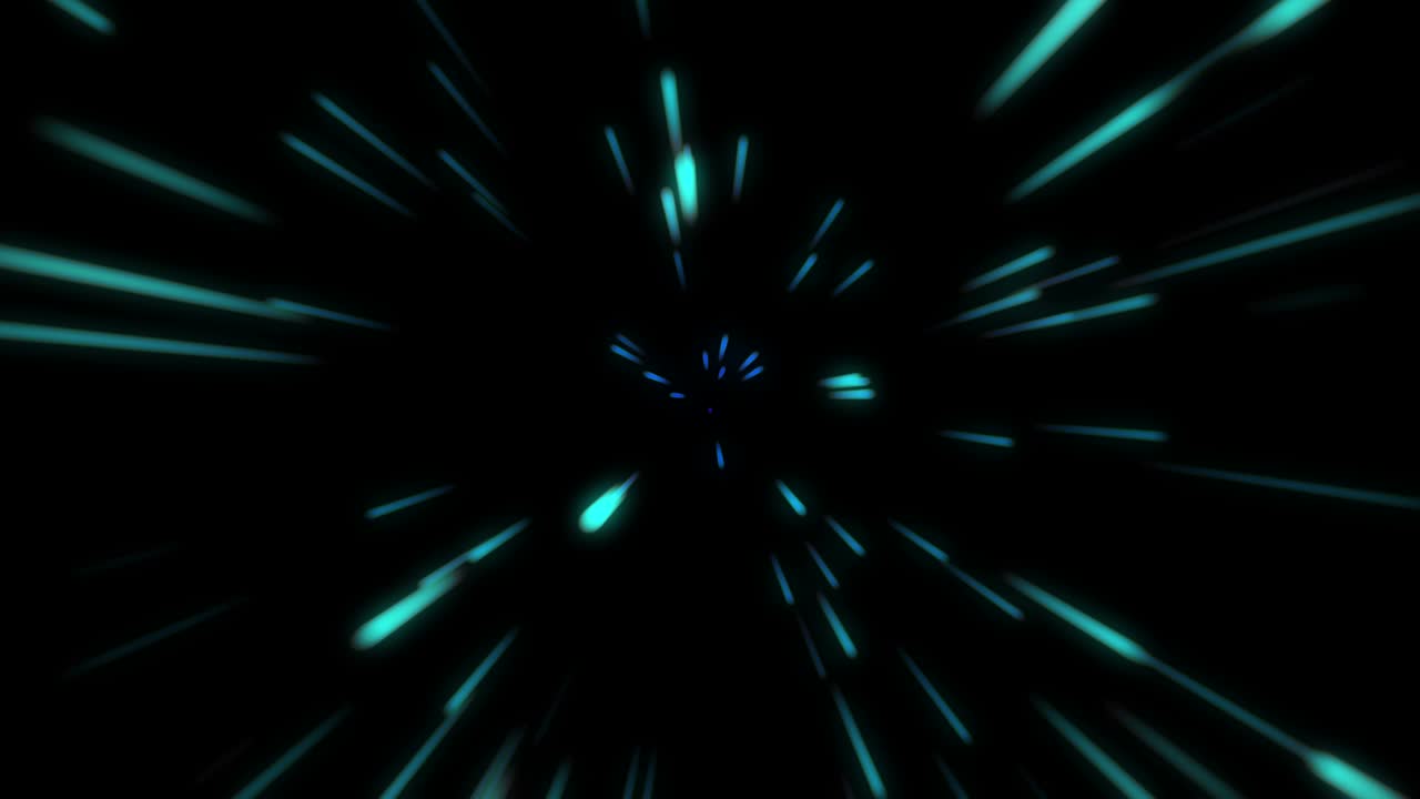Loop abstract Blue Light Speed with lighting like time travel in cosmic galaxy background.