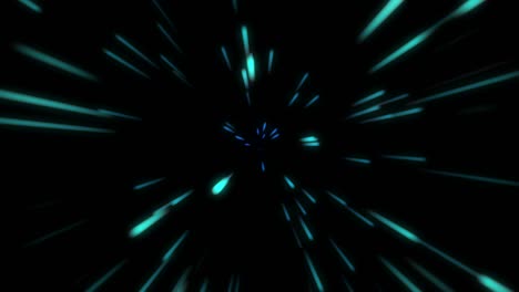 bucle abstracto velocidad de la luz azul con iluminación como el viaje en el tiempo en el fondo de la galaxia cósmica.