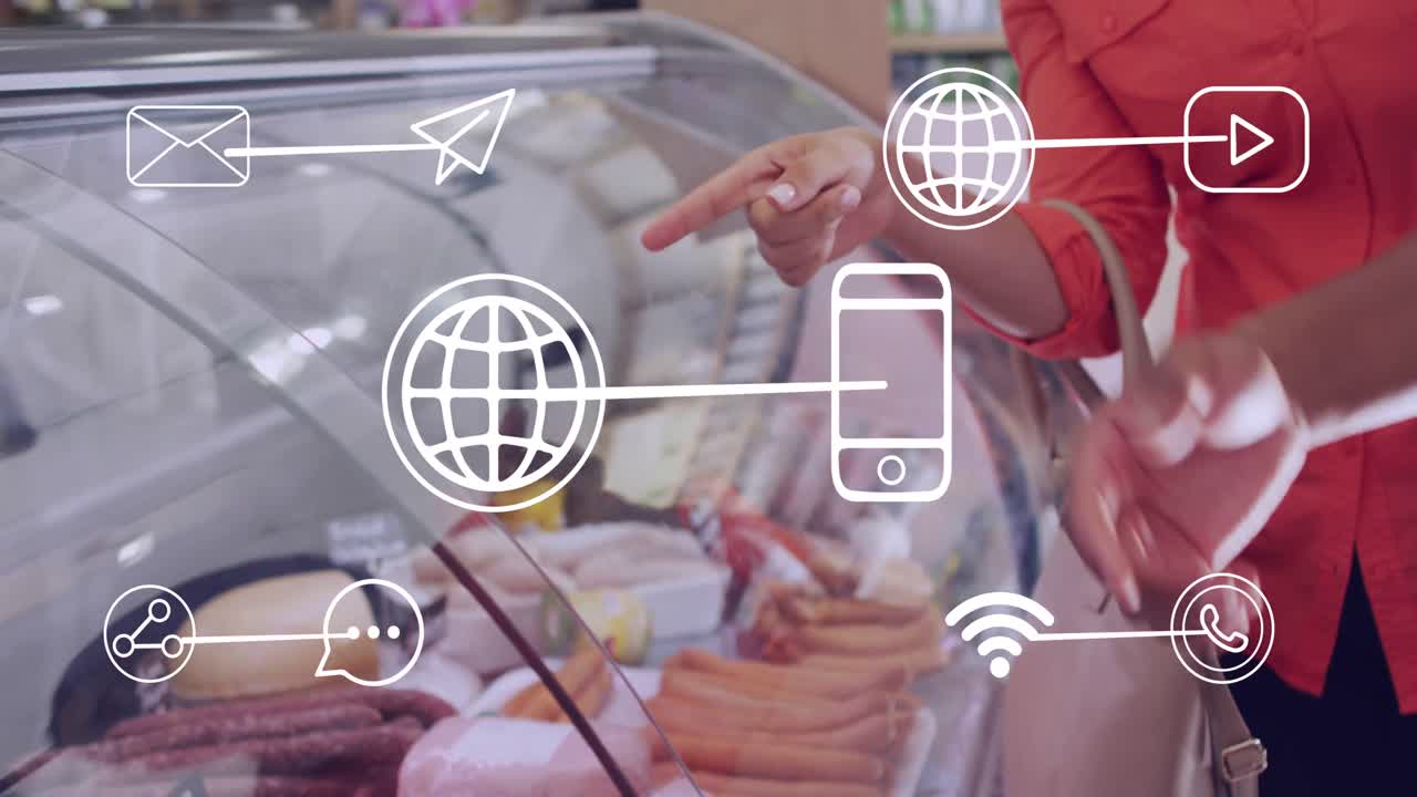 아이콘의 애니메이션과 데이터 처리를 통해 여성 쇼핑