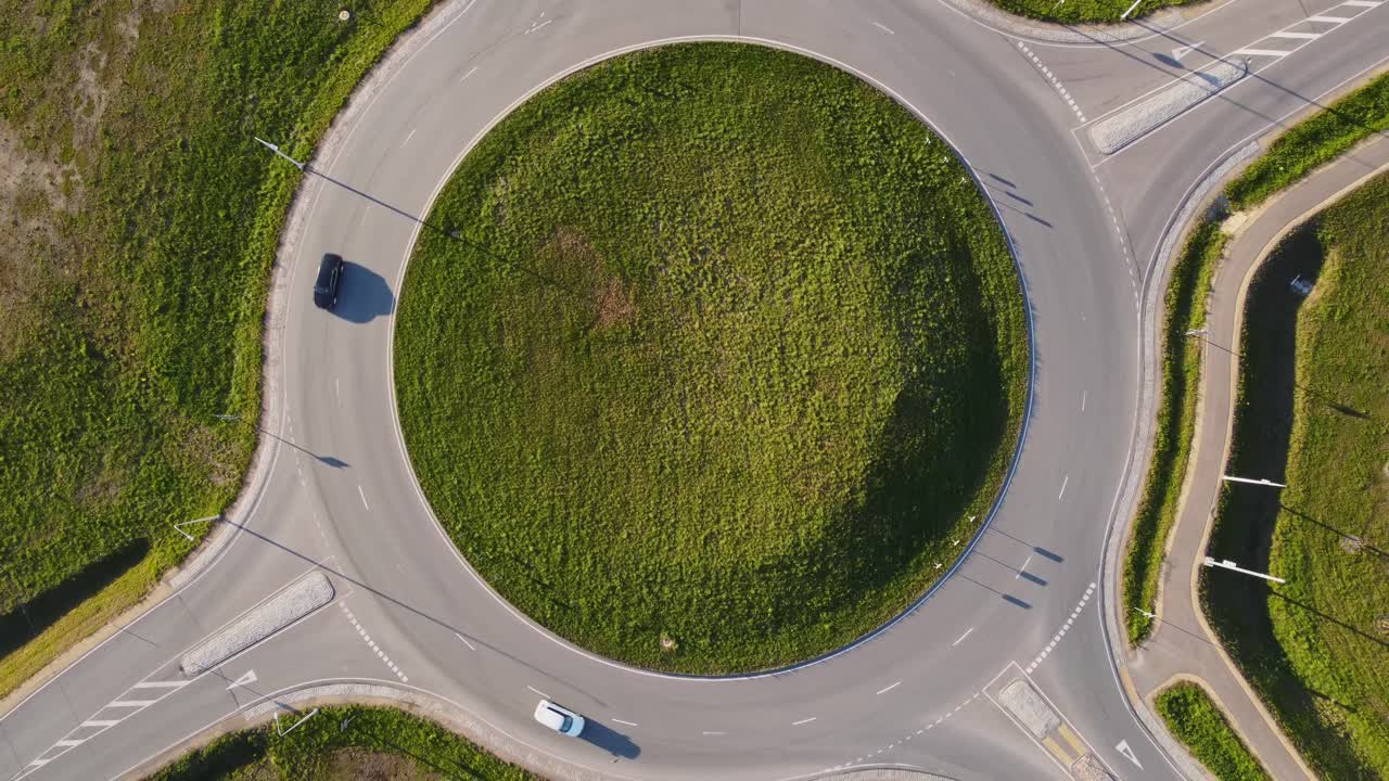 Geometric Roundabout Structure Aerial View Katlakalns Area