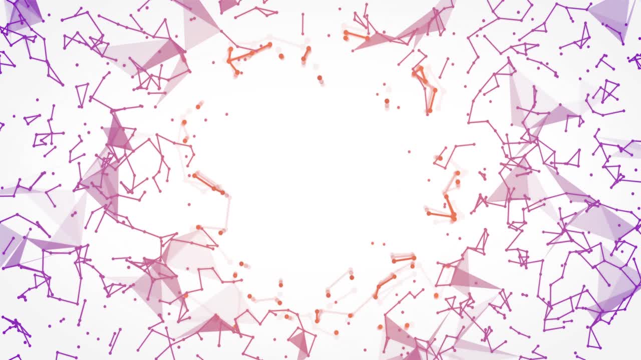 animación de una red de conexiones de neón que parpadea sobre un fondo blanco