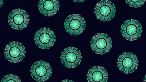 circles pattern from colorful lines on black gradient