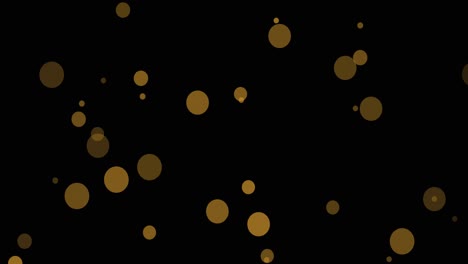 Animation-of-multiple-yellow-spots-floating-on-black-background
