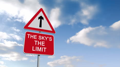 los cielos el signo de límite contra el cielo azul