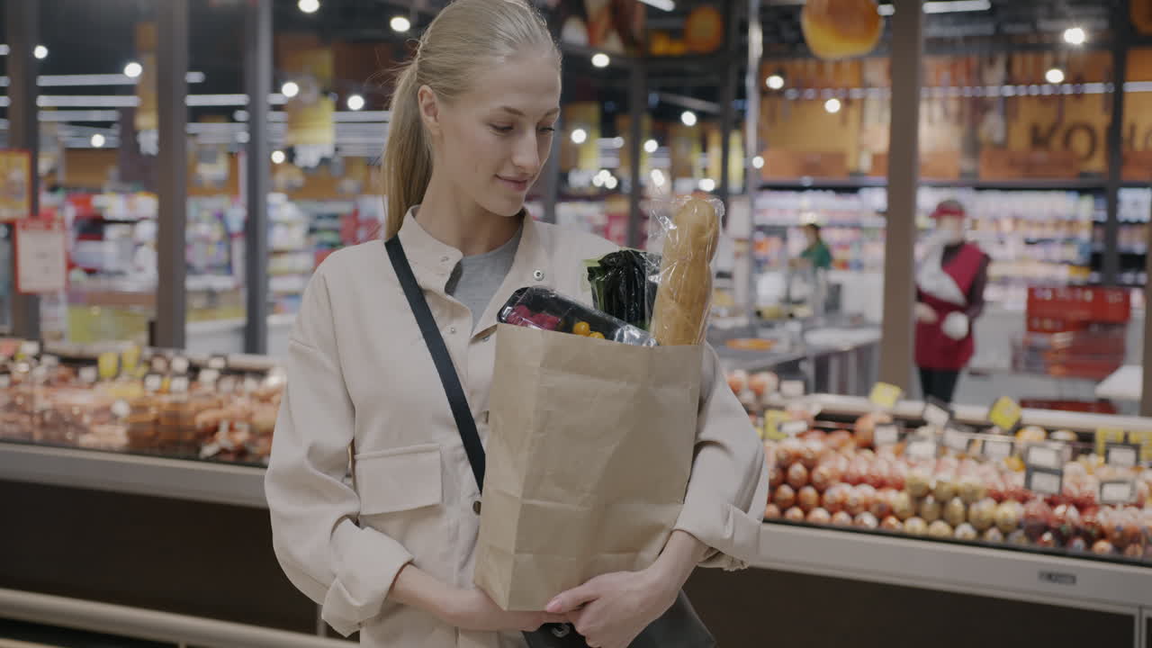 mujer comprando en un supermercado