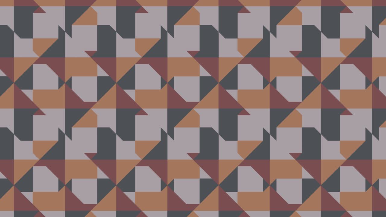 Abstract moving pattern with multicolor geometric shapes. Motion graphic background in a flat design with geometric elements. Seamless geometric background with various dynamic tiles