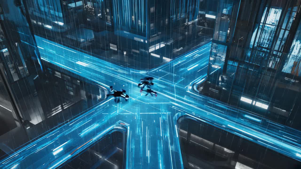 Futuristic drone delivery in a modern city