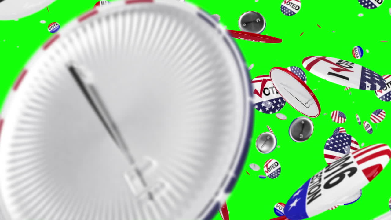 el alfiler de votación cayendo al suelo.