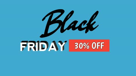 Black-Friday-30-Prozent-Rabatt-Auf-Text-Cartoon-Animationsgrafiken-Auf-Blauem-Hintergrund-Für-Rabatt-,-Shop--Und-Geschäftskonzept-Videoelemente