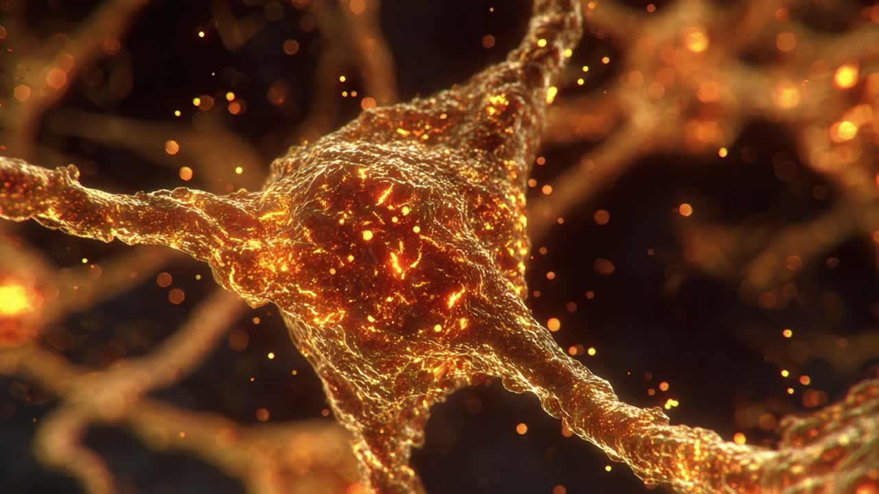 Affascinante primo piano di reti neurali estremamente dettagliate che mostrano scintillanti connessioni sinaptiche e strutture intricate, rivelando la bellezza dell'architettura e della funzione del cervello