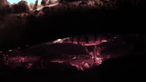 fire in fireplace