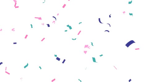 colorful confetti on white background.