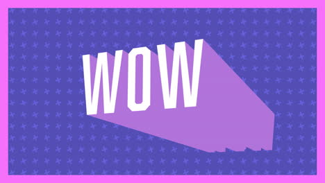 animación pantalla de videojuegos antiguos con la palabra wow escrita