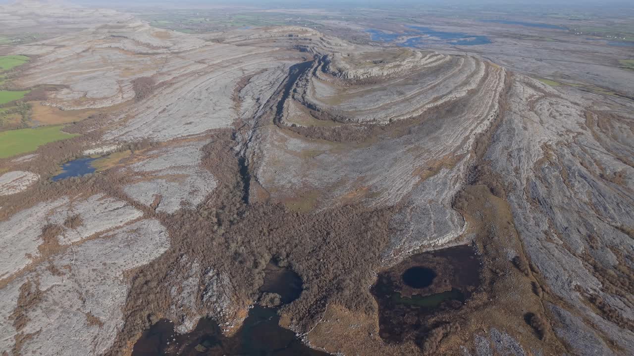 Rocky limestone landscape of the Burren, Ireland, with unique karst formations