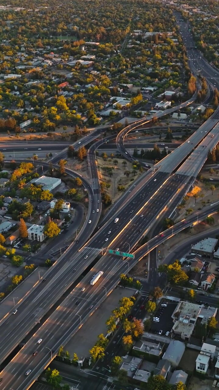 Sacramento downtown from an drone