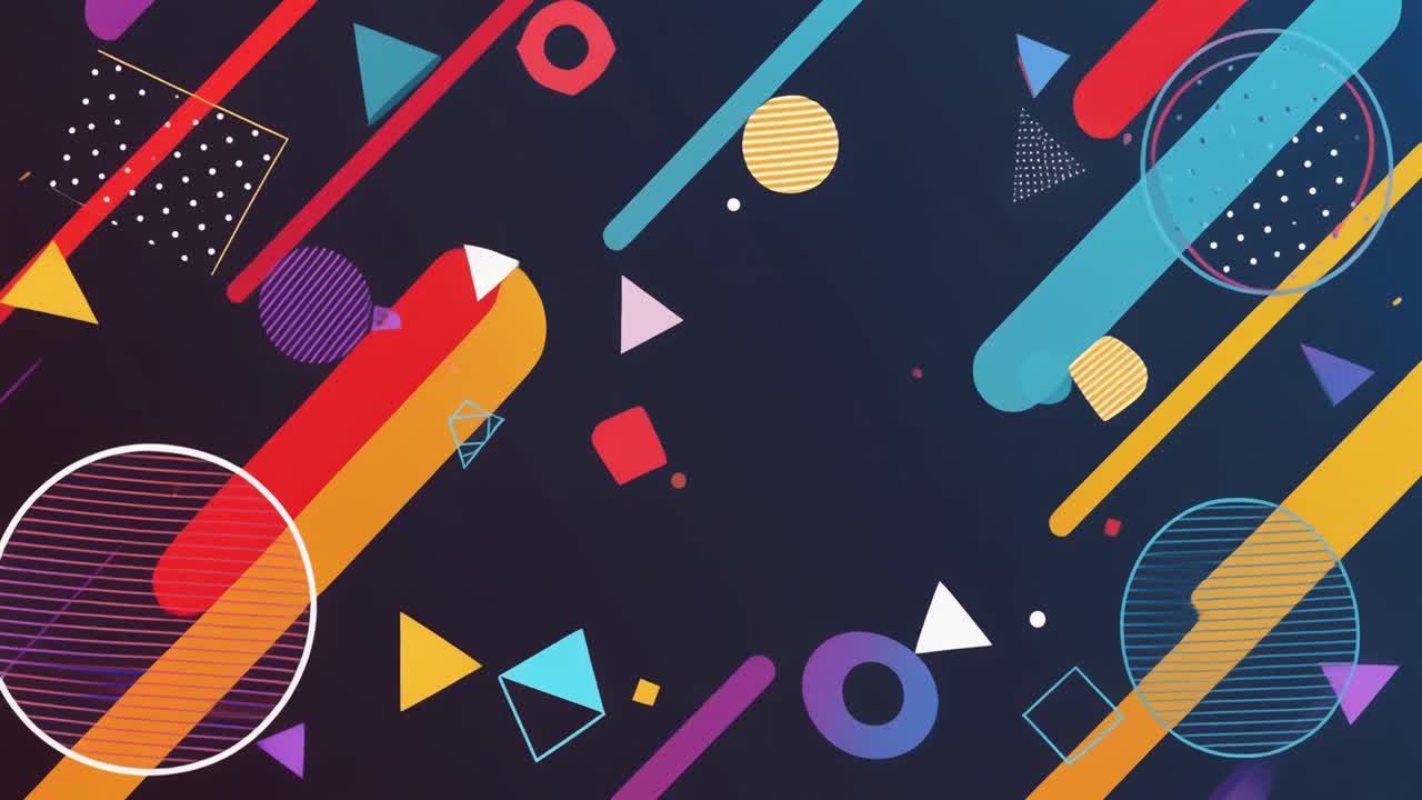 Dynamic Animation of Colorful Abstract Geometric Shapes