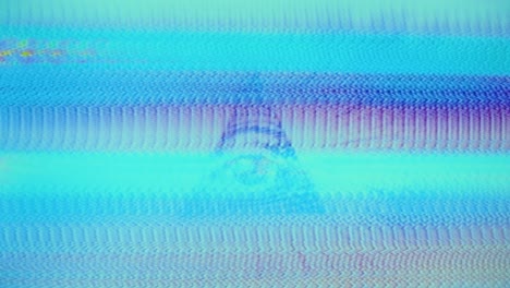 illuminati eye in analog glitch effect, dollar bill macro detail shot