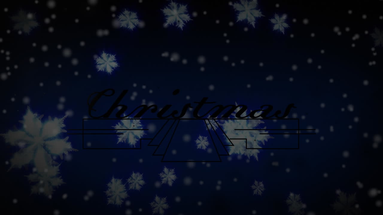 장식 과 백그라운드 에 내리는 눈 위 에 크리스마스 인사 의 애니메이션