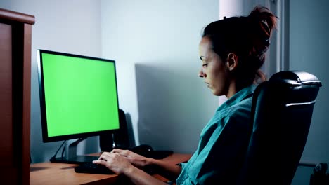 woman working at home