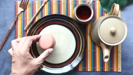 afternoon tea with macarons