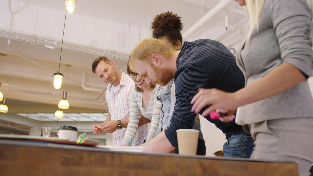 People looking at draft