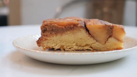slice of apple cake on a plate
